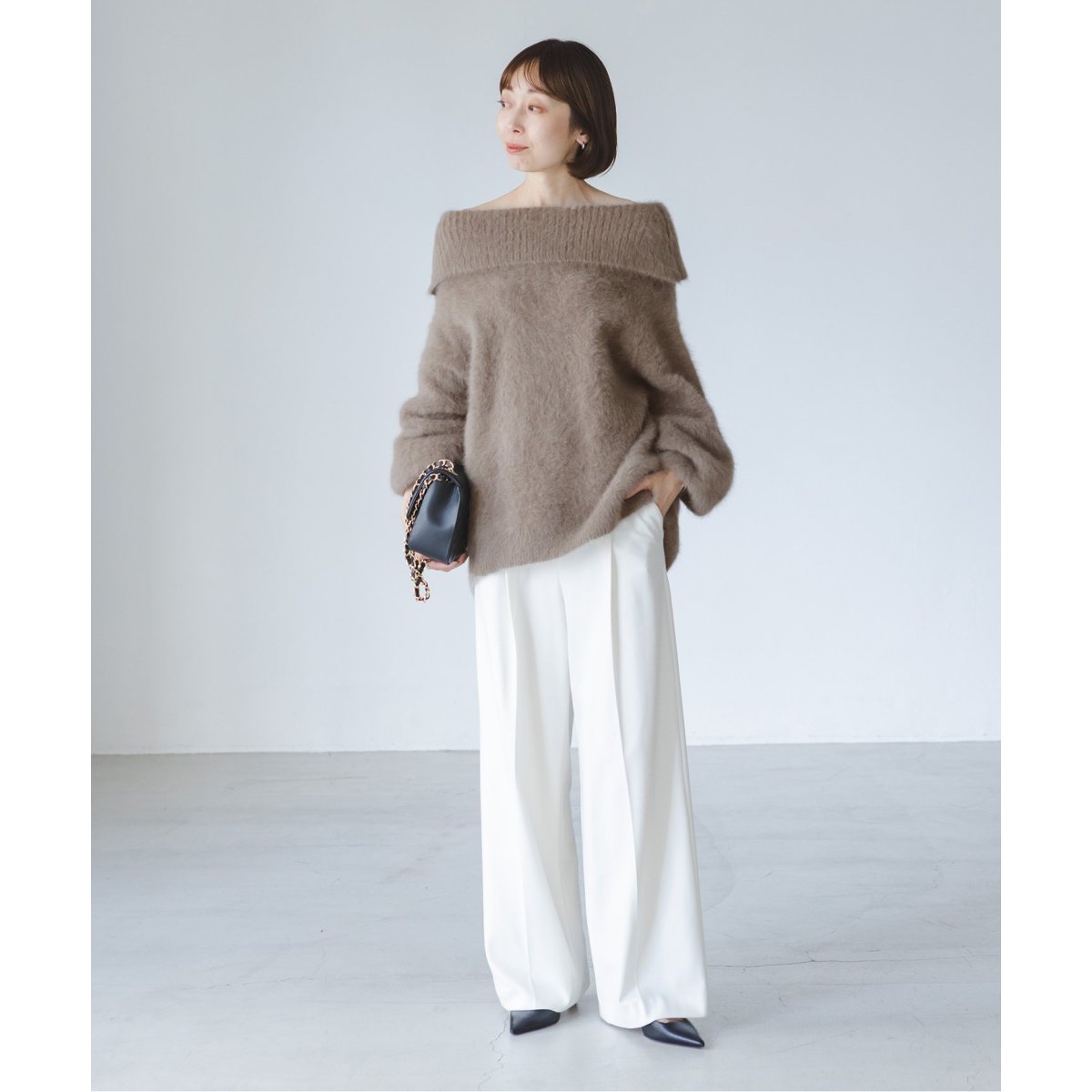 NOBLE×L'AUBE BLANC】FOX/カシミヤオフショルダーニット | ノーブル