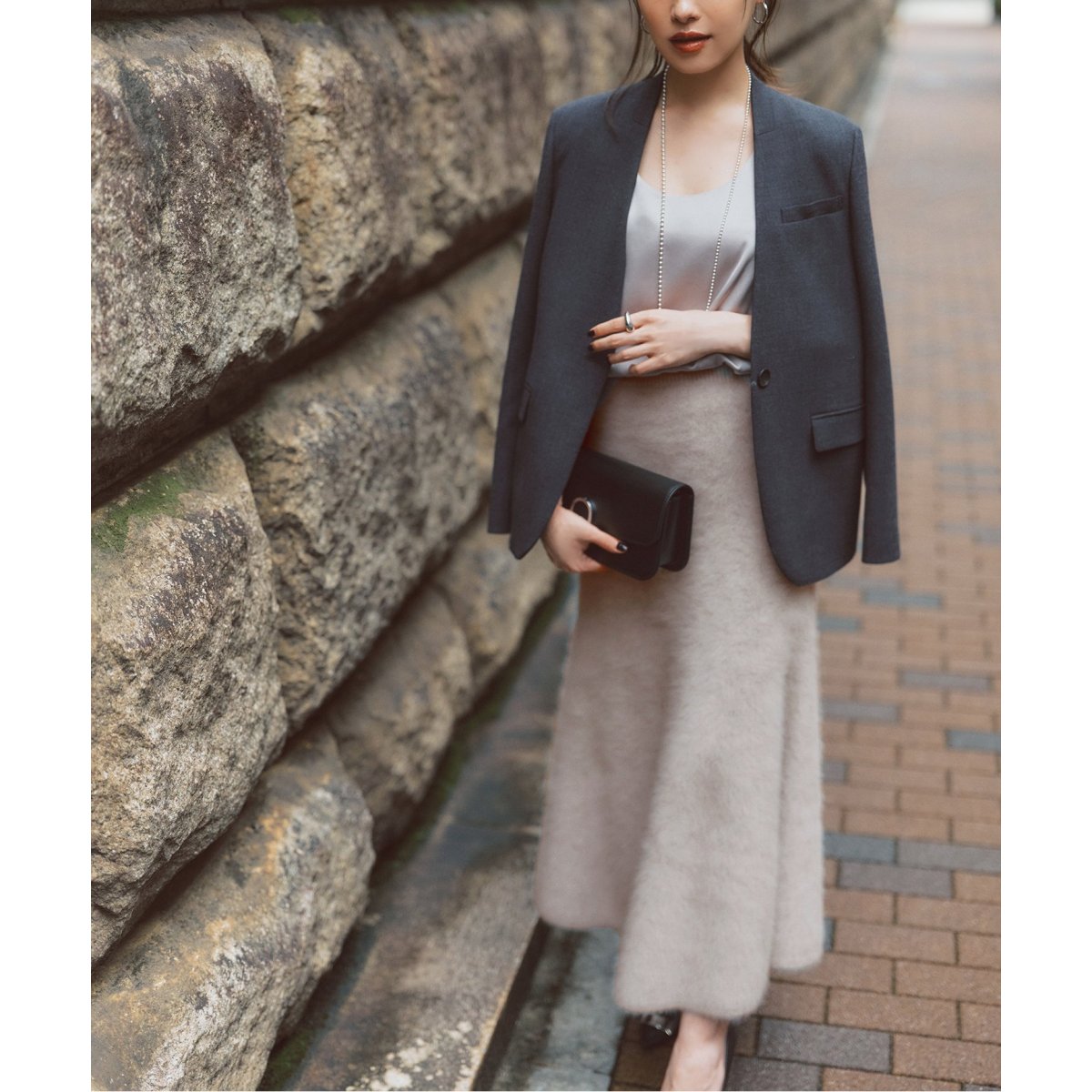 【NOBLE×L’AUBE BLANC】タグ付きFOX/カシミヤニットスカート NOBLE×L'AUBE BLANC】FOX/カシミヤニットスカート | ノーブル