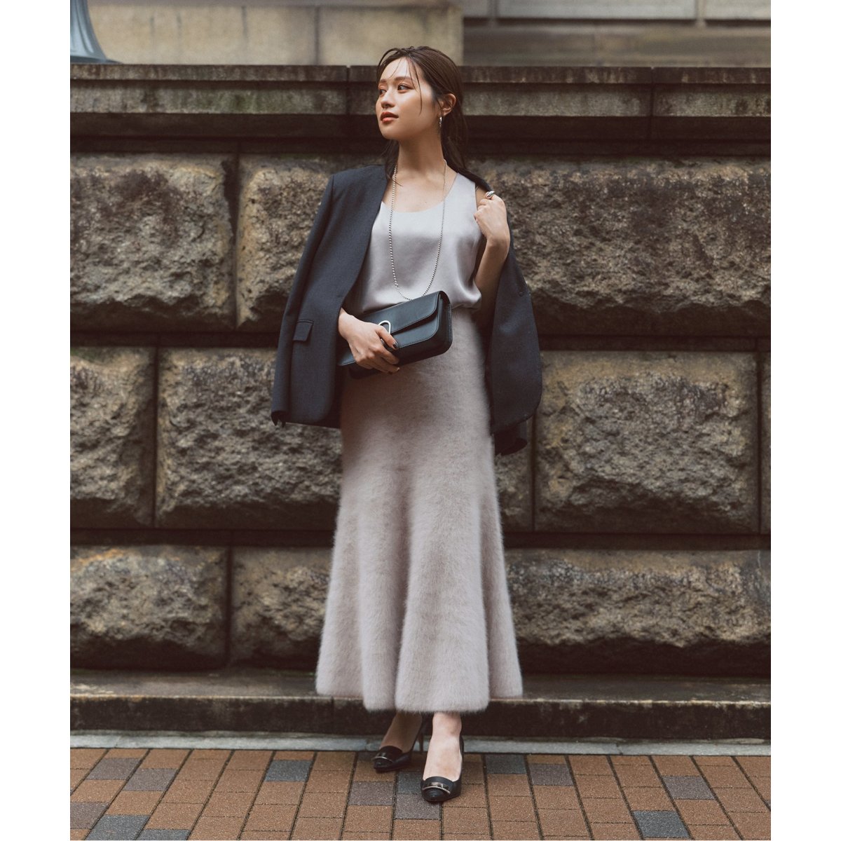 完売品【NOBLE×L’AUBE BLANC】FOX/カシミヤニットスカート NOBLE×L'AUBE BLANC】FOX/カシミヤニットスカート | ノーブル