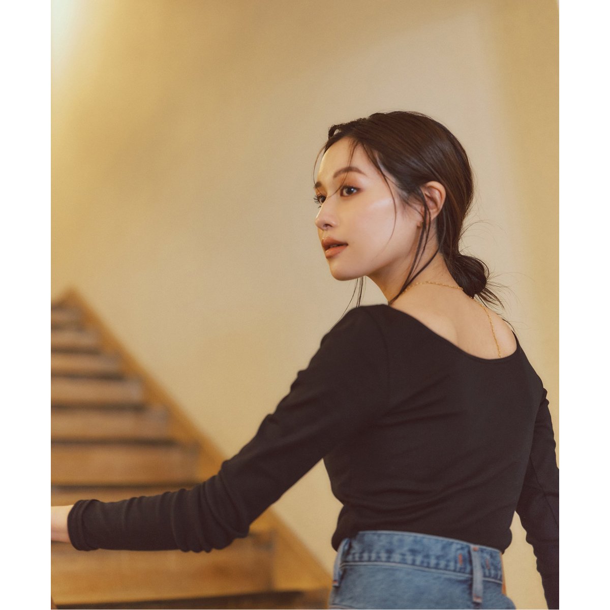 nobleとlaubeblancのコラボハートネックロングTシャツ
