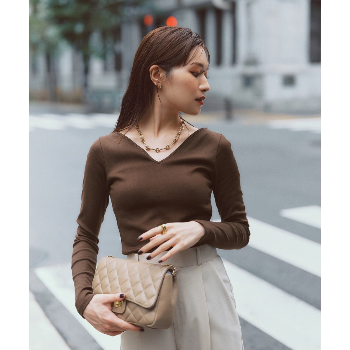 追加》【NOBLE×L'AUBE BLANC】ハートネックロングTシャツ