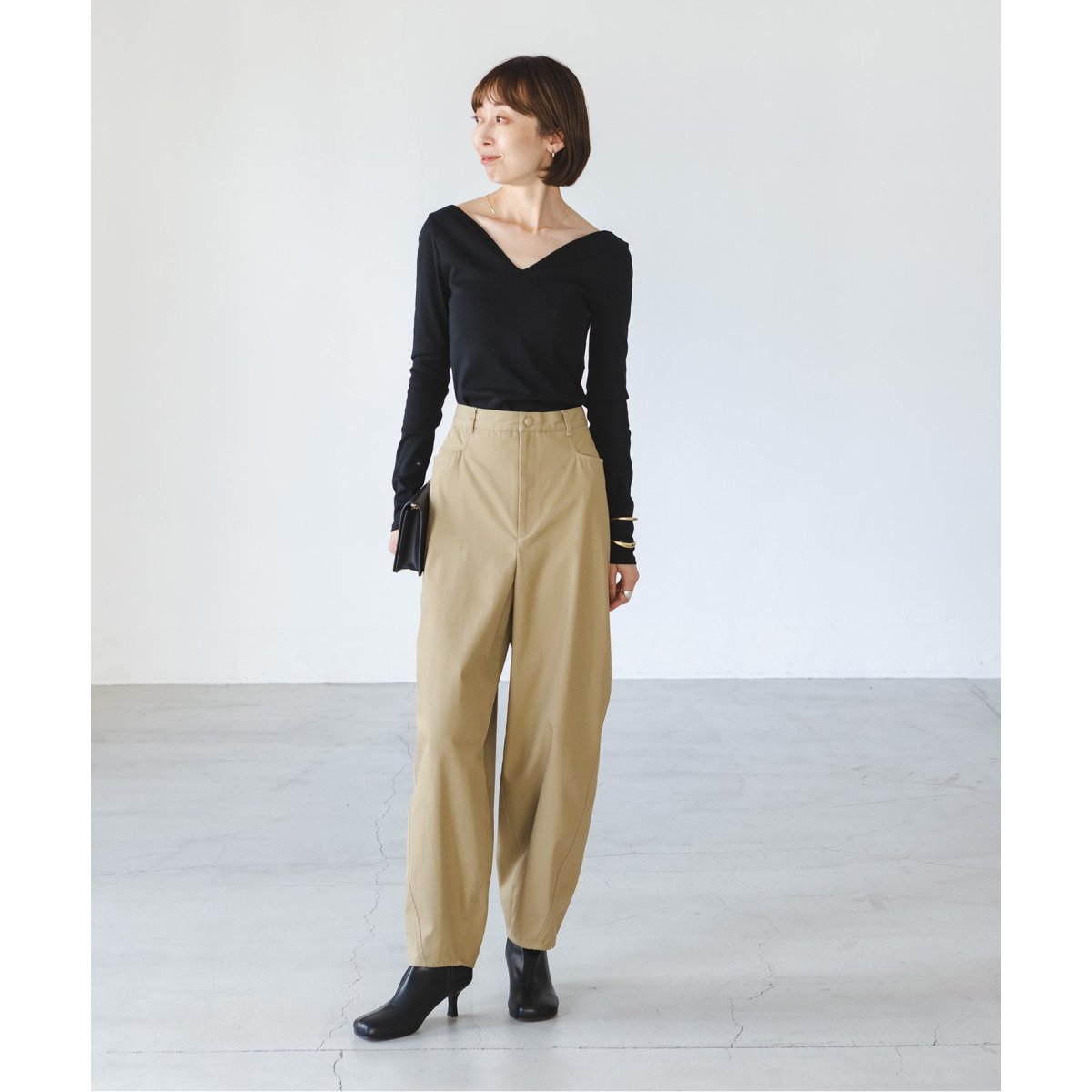 【NOBLE✖️L'AUBE BLANC】ハートネックロングT ブラウン 追加》【NOBLE×L'AUBE BLANC】ハートネックロングTシャツ