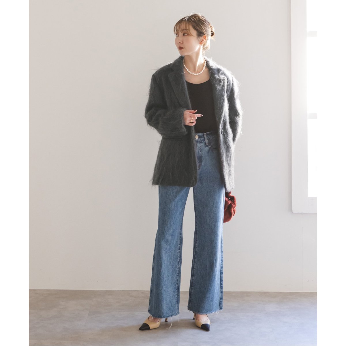 NOBLE×L'AUBE BLANC】モヘアMIXシャギージャケット | ノーブル(Noble