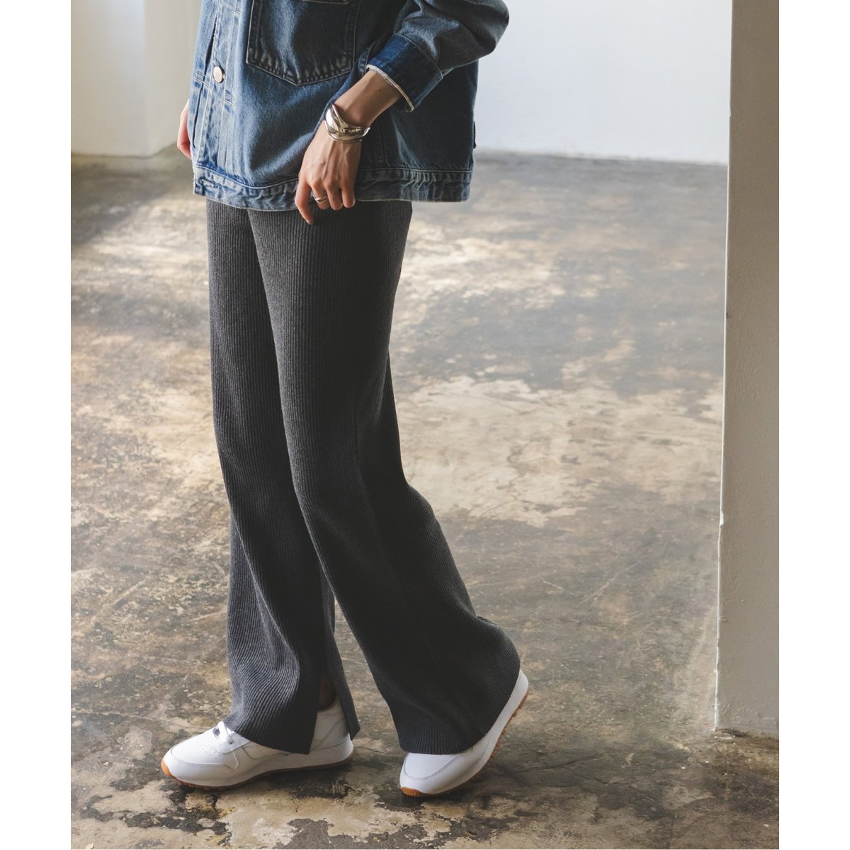 美品！noble Vis/Pe リブニットパンツ NOBLE｜Vis/Pe リブニットパンツ | Rakuten Fashion(楽天