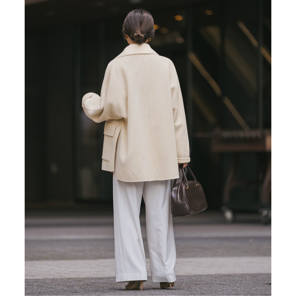 NOBLE ノーブル　キャメルミックスリバージップコート　36 ce016-99309-d71b.jpg