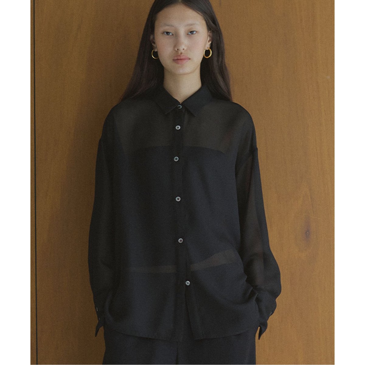 値下げ　NOBLE ELENI/エルニ メッシュレギュラーワイドシャツ ELENI/エルニ メッシュレギュラーワイドシャツ | ノーブル(Noble