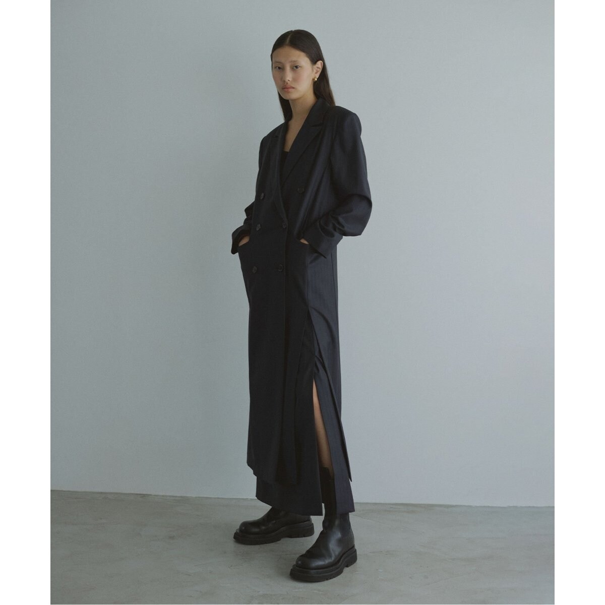 完売✳︎今季✳︎noble ELENI シャドーストライプチェスターコート新品タグ付 ELENI/エルニ シャドーストライプチェスターコート | ノーブル