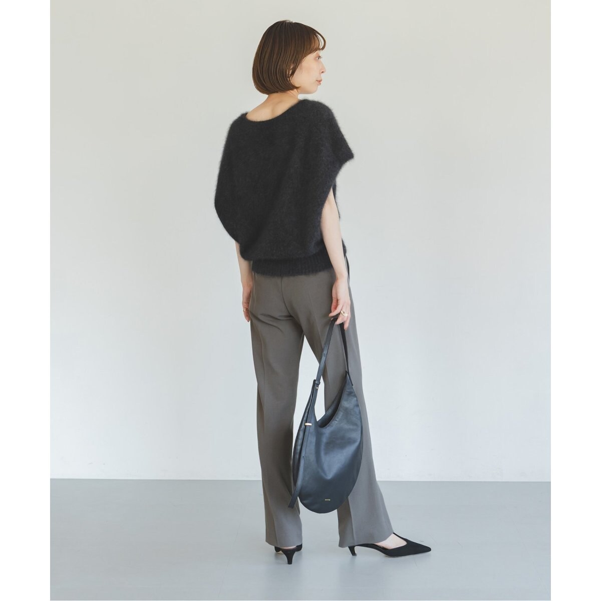 美品 NOBLE 24AW 2WAYストレッチスリムストレートパンツ 黒 34 2WAYストレッチスリムストレートパンツ | ノーブル(Noble
