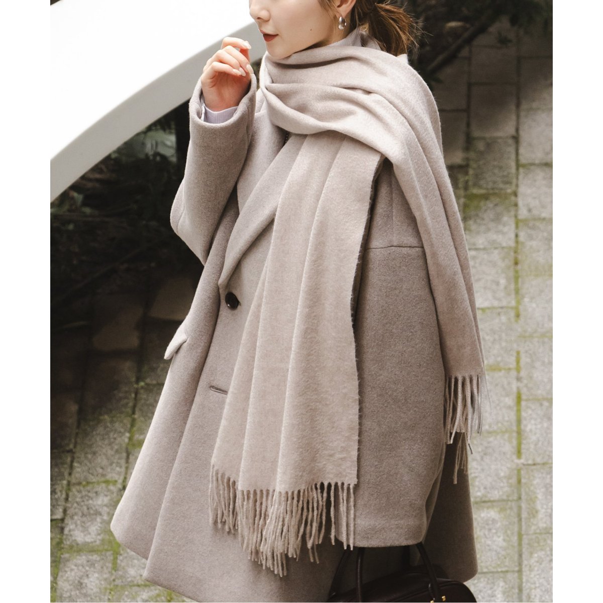 週末価格！今期！noble ORIGINALカシミヤストール NOBLE名品！カシミヤストールのシーン別コーデ｜NOBLE（ノーブル