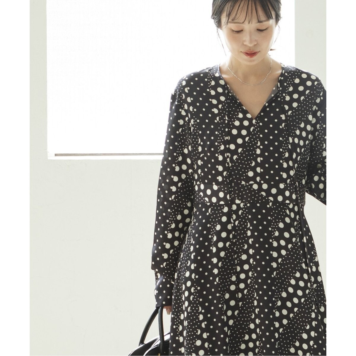アソートドットプリントナローリボンワンピース | ノーブル(Noble