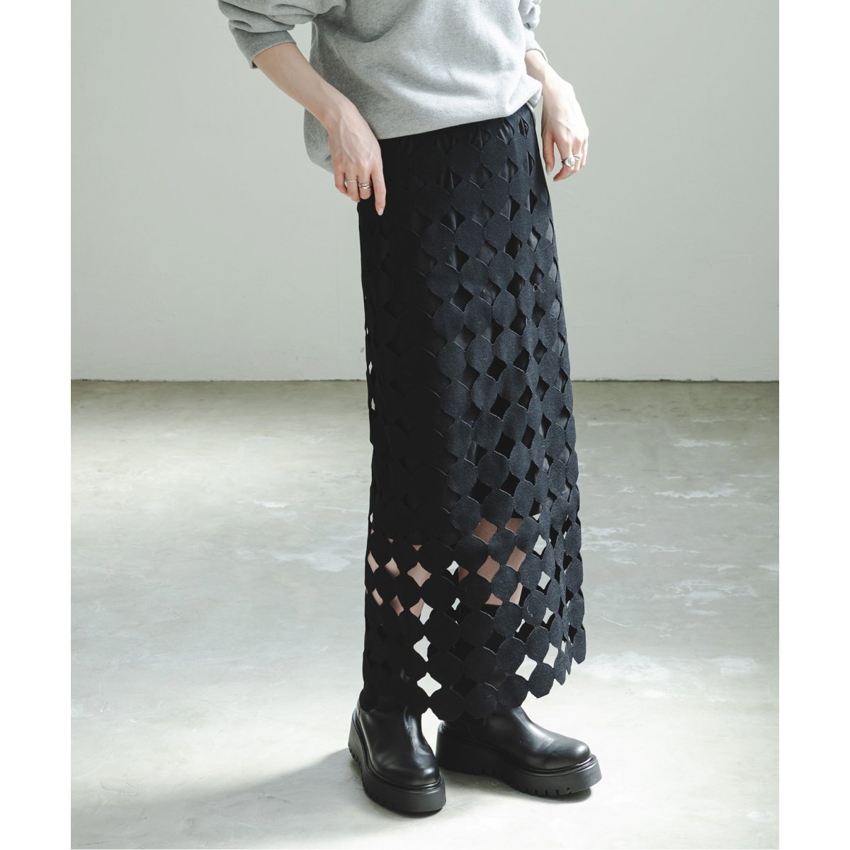 Nobleドットモチーフニットスカート ドットモチーフニットスカート | ノーブル(Noble) | マルイウェブチャネル