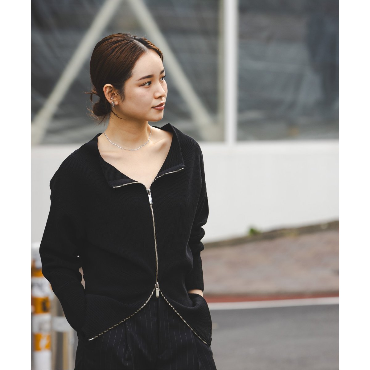 フロントジップボートネックニット | ノーブル(Noble) | マルイウェブ