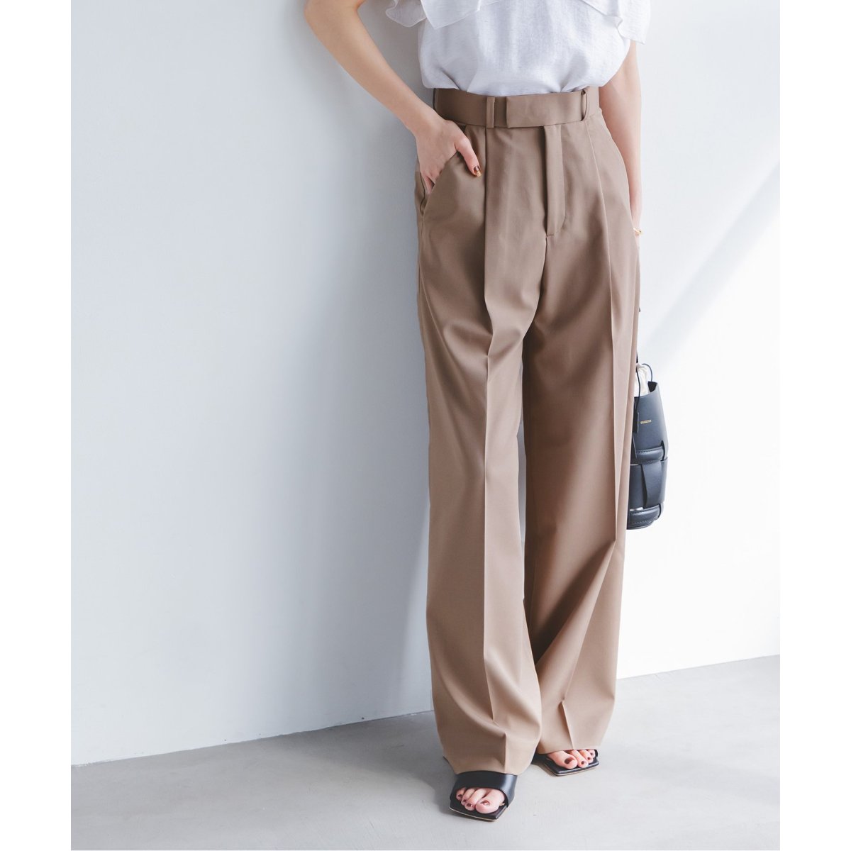 追加》【洗える】エステルツイルストレッチスラックスパンツ 5