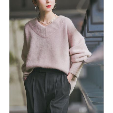 追加》YAK/ヤク ワイドVネックニット 3 | ノーブル(Noble) | マルイ  