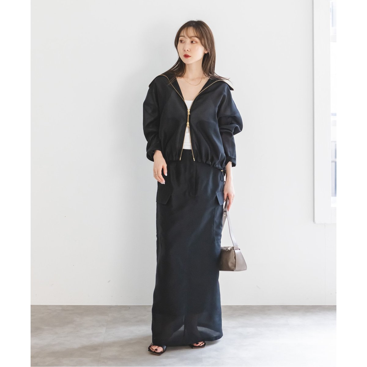 ミルキーシアースタンドカラーパーカーブルゾン | ノーブル