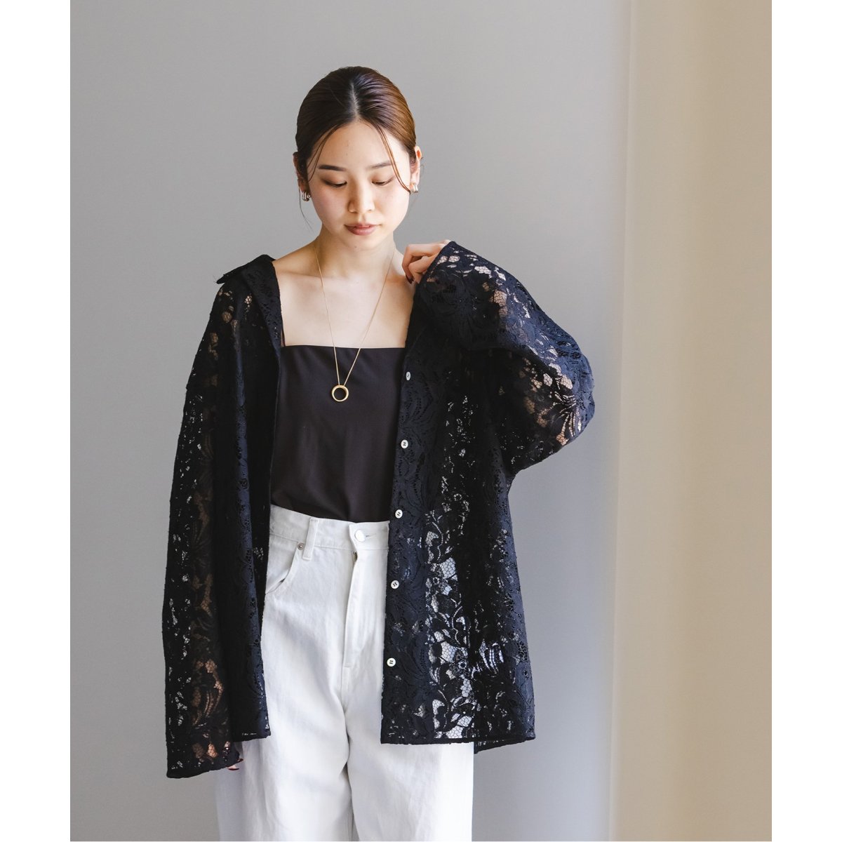 ボタニカルレースオープンカラーシャツ | ノーブル(Noble) | マルイ