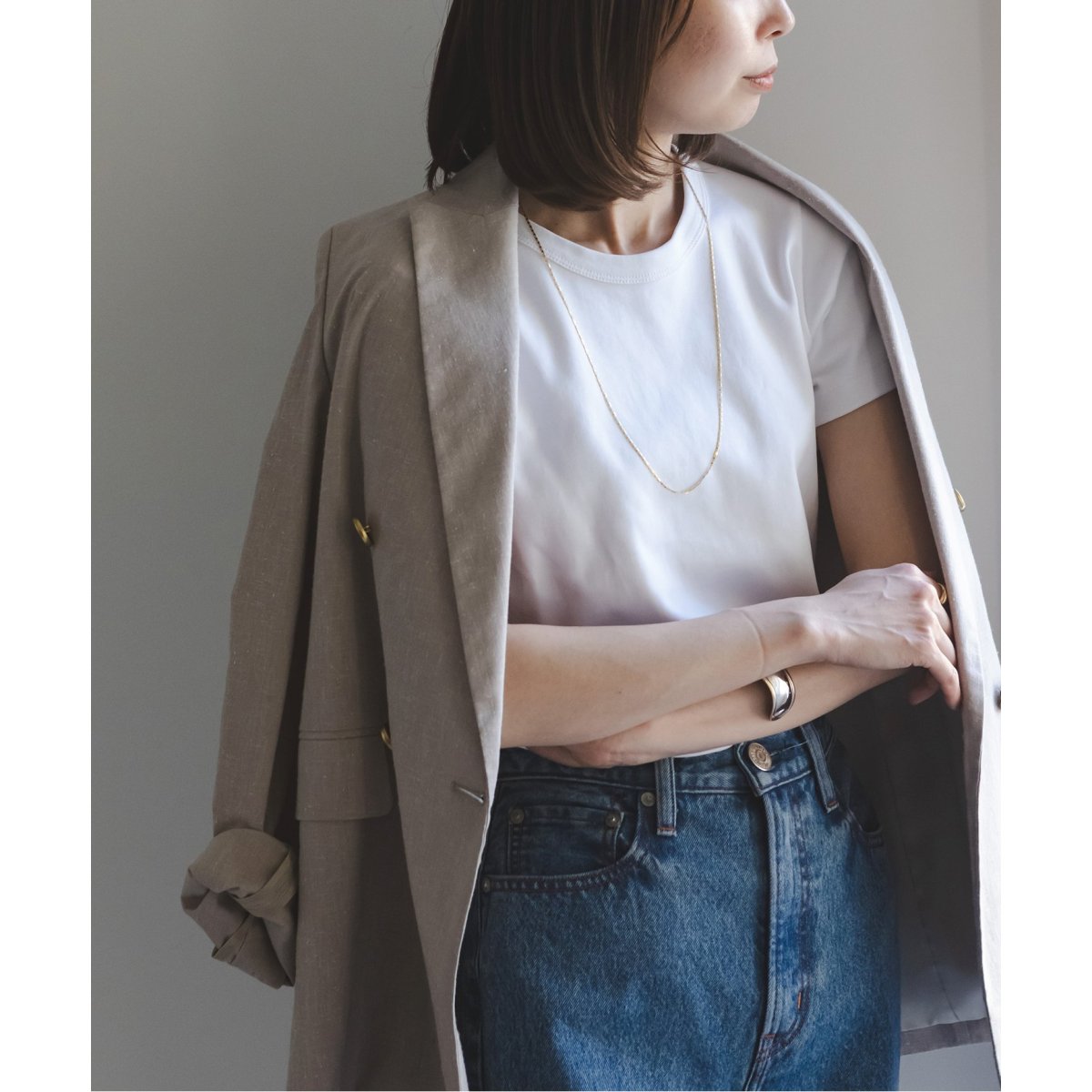 追加》スビンコットンスムースコンパクトTシャツ（Tシャツ