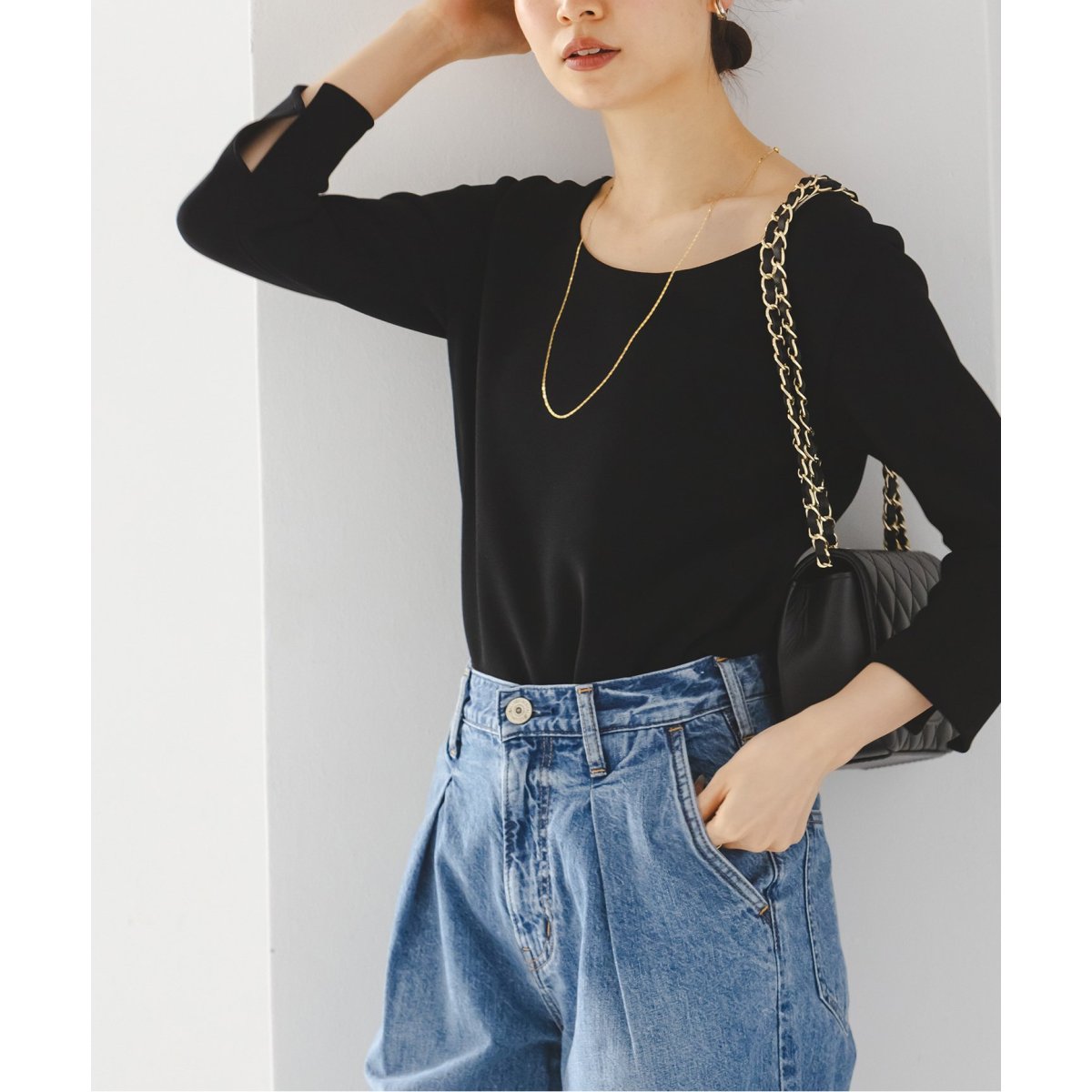 追加》ニットライクジョーゼット2wayブラウス | ノーブル(Noble