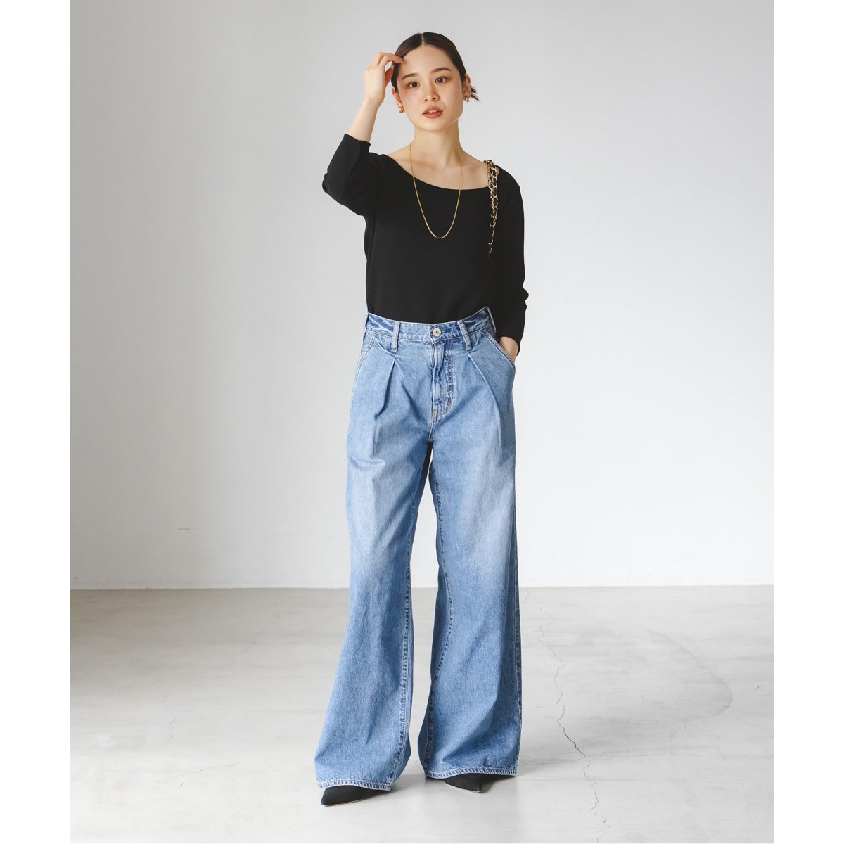 追加》ニットライクジョーゼット2wayブラウス | ノーブル(Noble