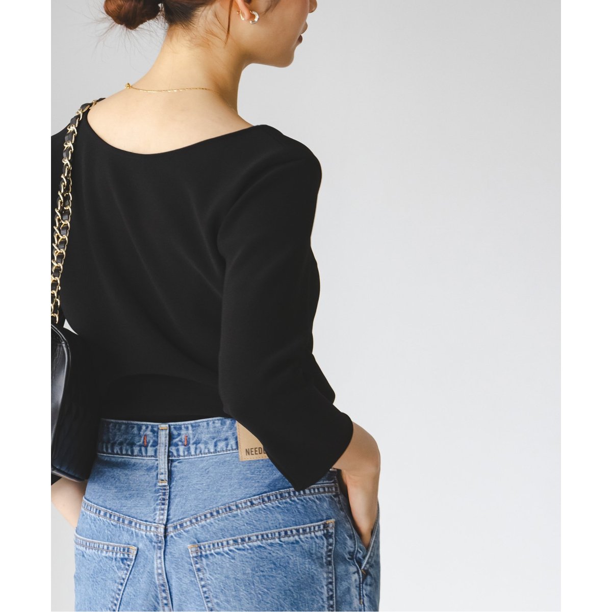 追加》ニットライクジョーゼット2wayブラウス | ノーブル(Noble