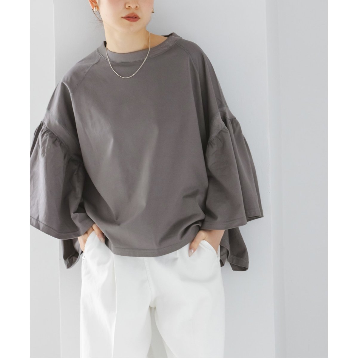 COG THE BIGSMOKE/コグザビッグスモーク LAURA GATHERED SLV TOP