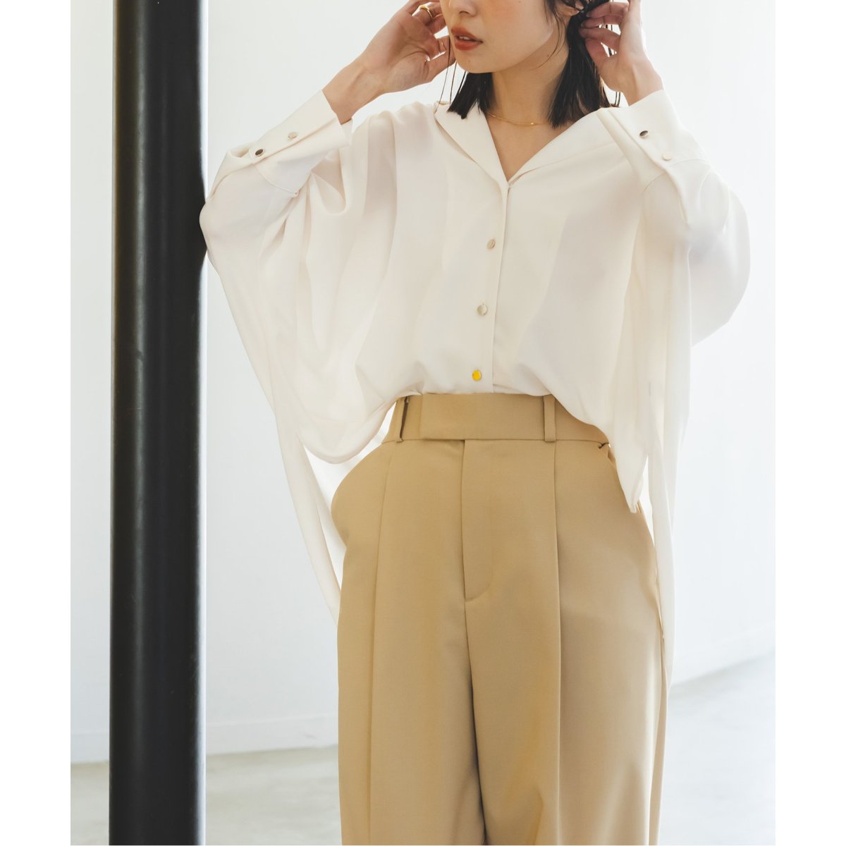 日本製❤️新品❤️完売　NOBLE ノーブル　ゴールドボタン ニュアンス シャツ 追加》ゴールドボタンニュアンスシャツ | ノーブル(Noble) | マルイ