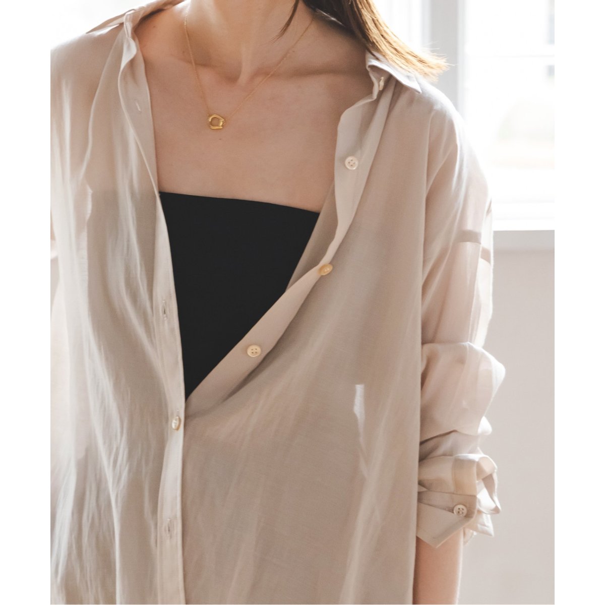 追加6》【洗える】シルキーコットンニュアンスカラーシャツ