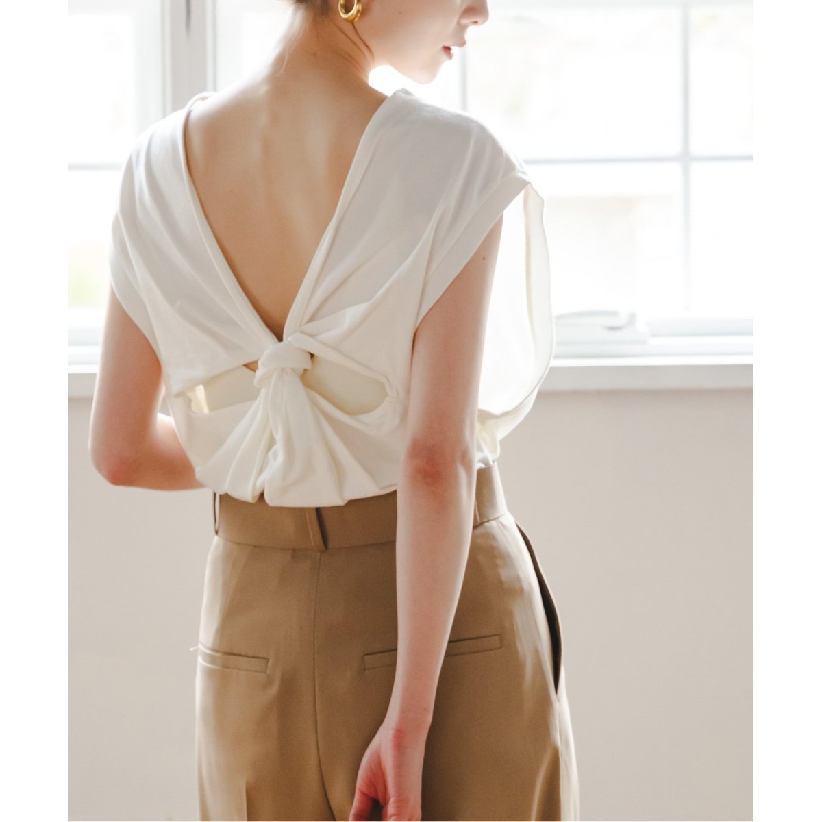 Loro ★★ ② 25070250000910 Backknot Sleeveless Tee  レディース グレー FREE Loro/ローロ Backknot スリーブレス Tee | ノーブル(Noble) | マルイ