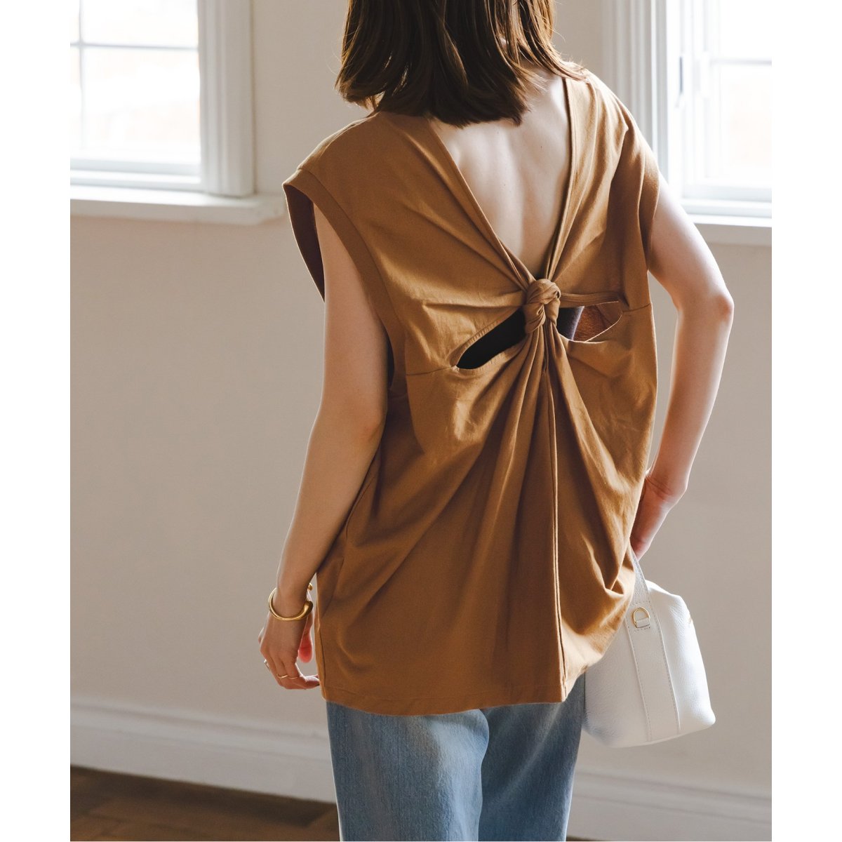 Loro ★★ ② 25070250000910 Backknot Sleeveless Tee  レディース グレー FREE Loro/ローロ Backknot スリーブレス Tee | ノーブル(Noble) | マルイ