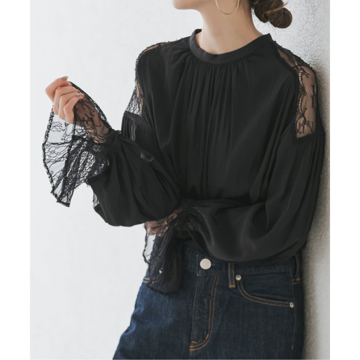 レーストリミングフリルカフスブラウス レーストリミングフリルカフスブラウス | ノーブル(Noble) | マルイ