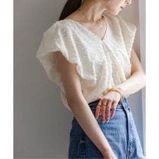 ノーブル(Noble)の【洗える】レオパードジャガードデコルテVブラウス