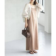 【洗える】ルナサテンコンフォートキャミワンピース