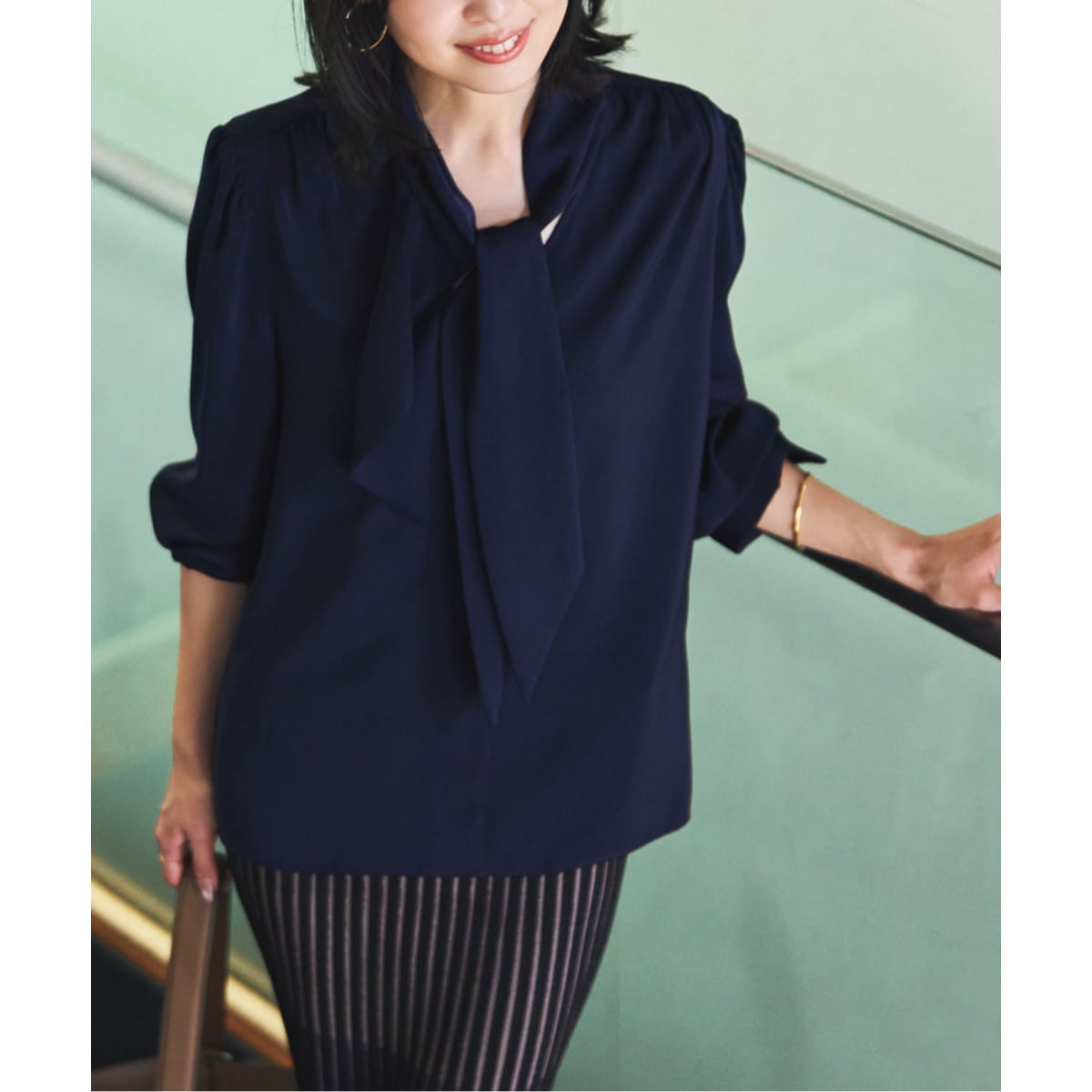 WEB限定追加》ロイヤルサテンボウタイブラウス 4 | ノーブル(Noble