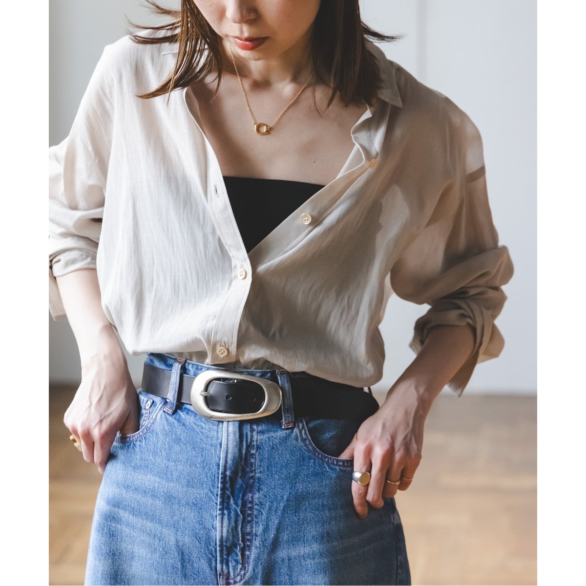 美品⭐︎Noble ATELIER AMBOISE レザーガチャベルト ノーブル NOBLE ATELIER AMBOISE/アトリエ アンボワーズ レザー