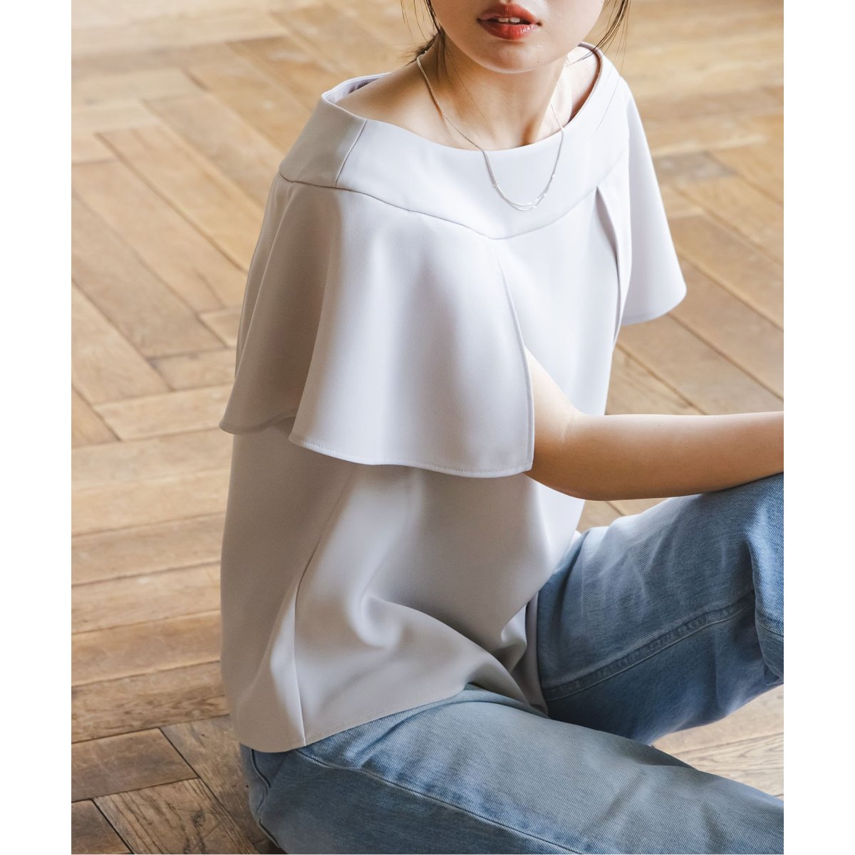 洗える】スクエアケープスリーブブラウス | ノーブル(Noble