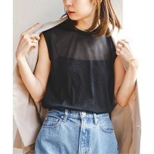 《追加予約》シアースキニーノースリーブトップス4