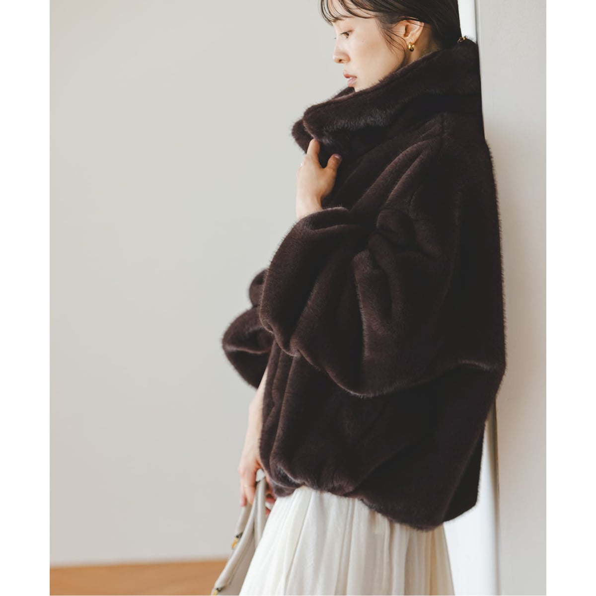 NOBLE キャメルミックスジップコート38サイズナチュラル 今季！NOBLE ノーブル☆ キャメルミックスリバージップコート38