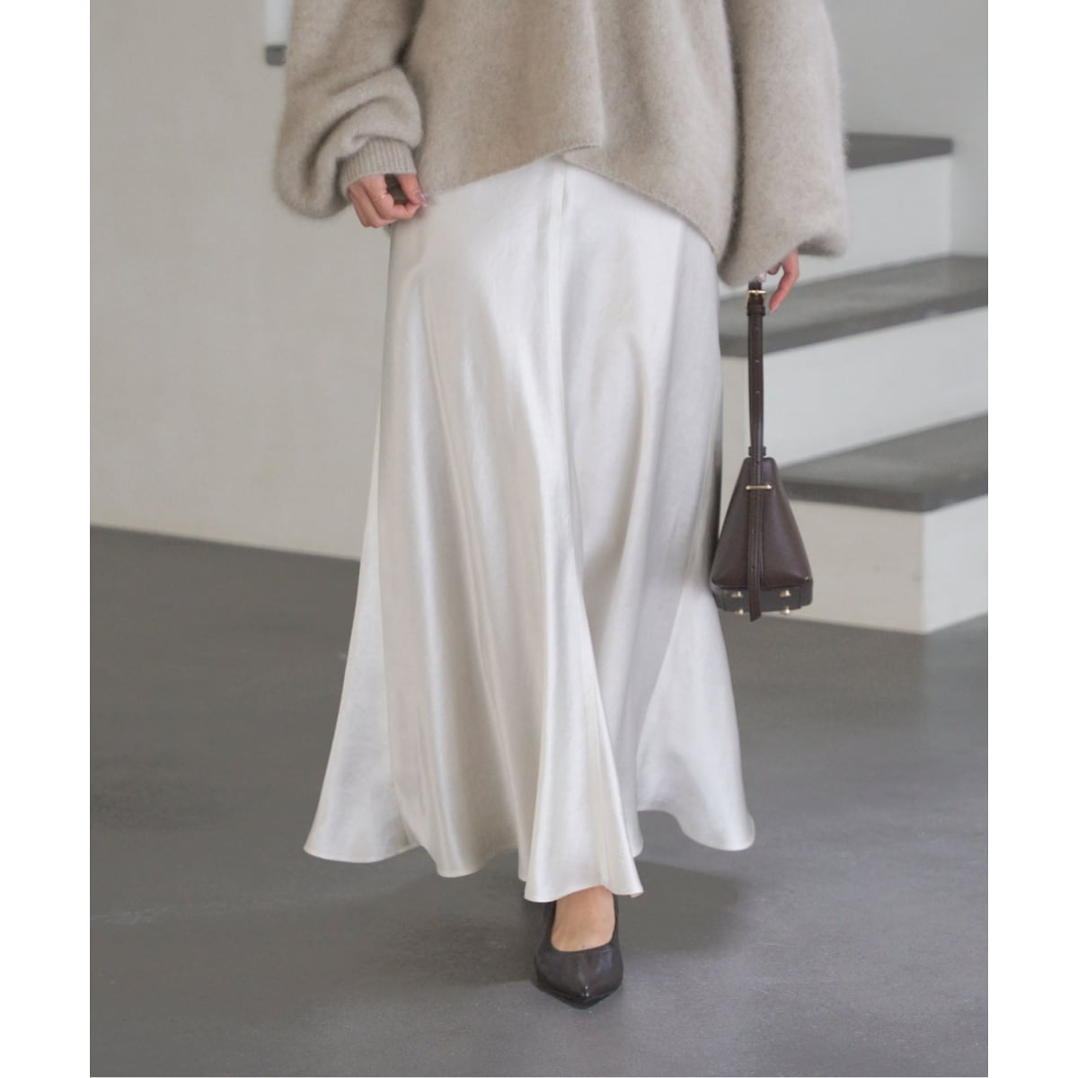 ブライトサテンアコーディオンプリーツスカート | ノーブル(Noble