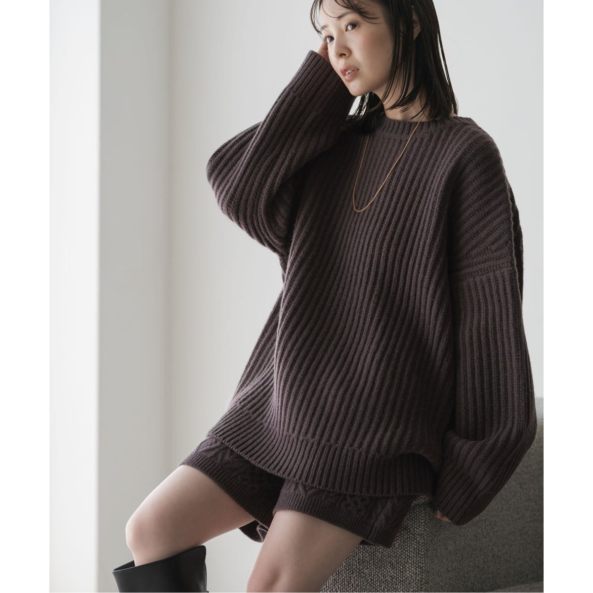 NOBLE RY/PL テントラインプルオーバー ノーブル NOBLE 【洗える】RY/PL テントラインプルオーバー