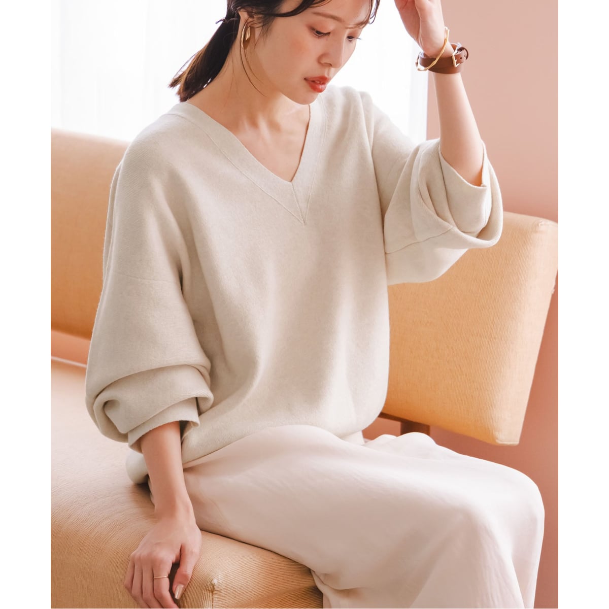 NOBLE RY/PL テントラインプルオーバー ノーブル NOBLE 【洗える】RY/PL テントラインプルオーバー