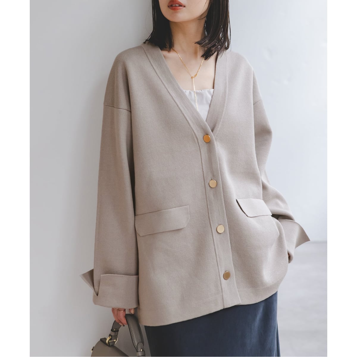 NOBLE　18Gシアーカーディガン　ベージュ 追加》18Gシアーカーディガン（カーディガン/ボレロ）｜NOBLE