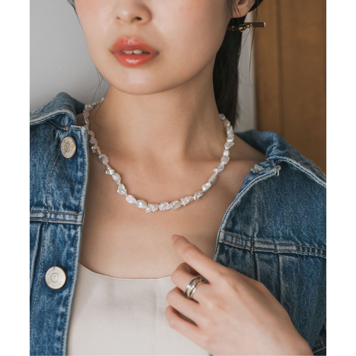 追加》MIHOKO SAKAI/ミホコサカイ ケシMパールネックレス34cm