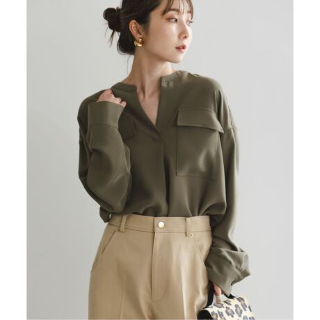 ノーブル 　ワークディテールドレープシャツ