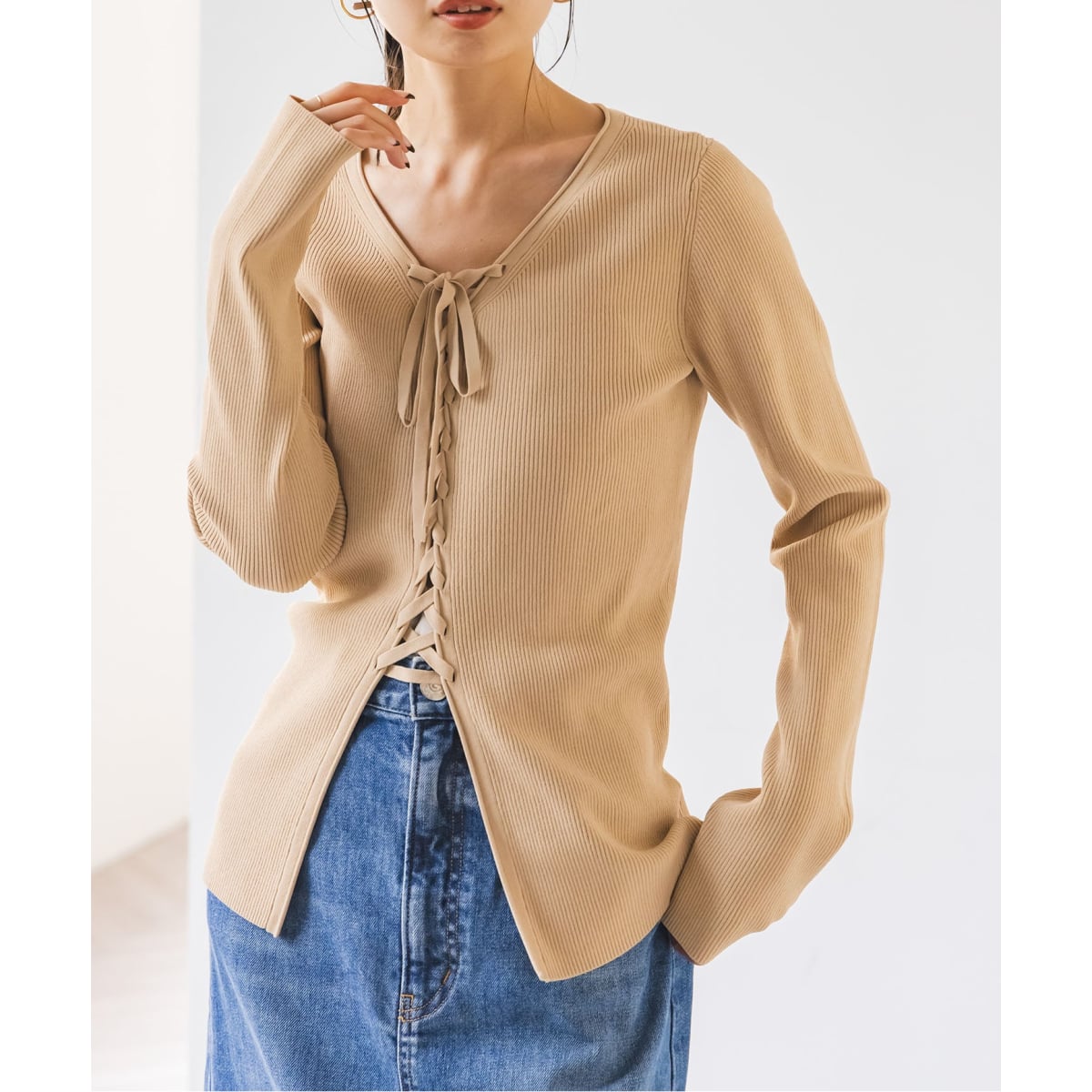 NOBLE レースアップリブニット 新品未使用 WEB限定追加》レースアップリブニット | ノーブル(Noble) | マルイ