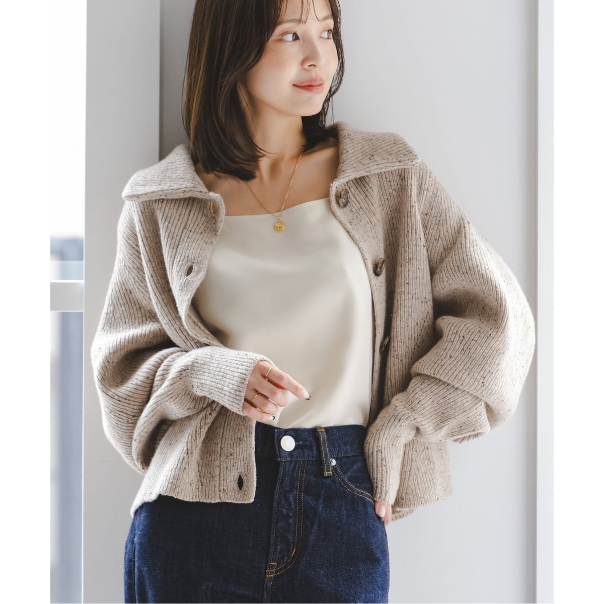 追加2》配色トリミングミラノリブショートジャケット | ノーブル