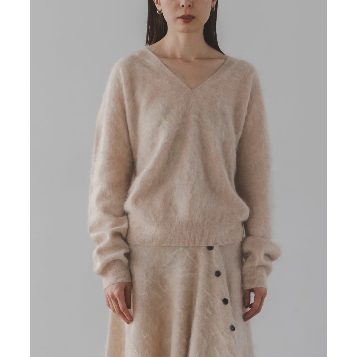 NOBLE×L'AUBE BLANC】FOX/カシミヤオフショルダーニット