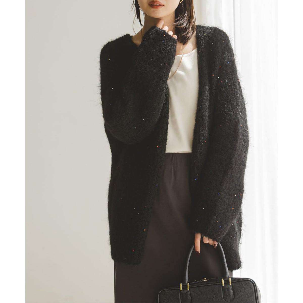 COUTURE D'ADAM/クチュールドアダム Sequin Fluffy Knit カーディガン