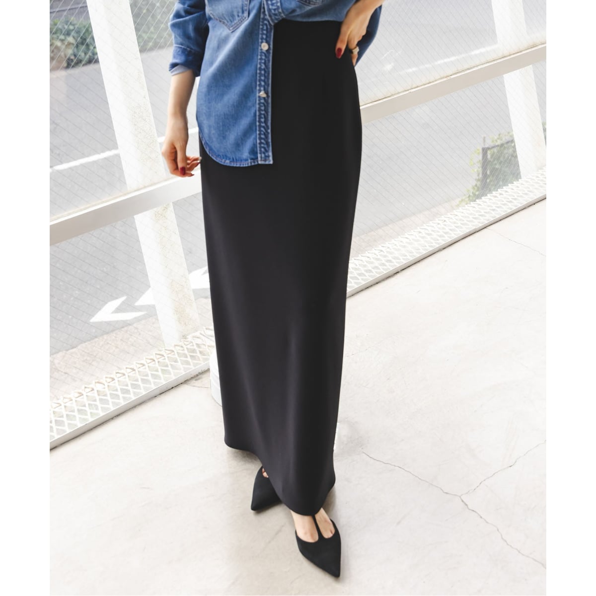 追加》【洗える】コンフォートジャージーライクタイトスカート6