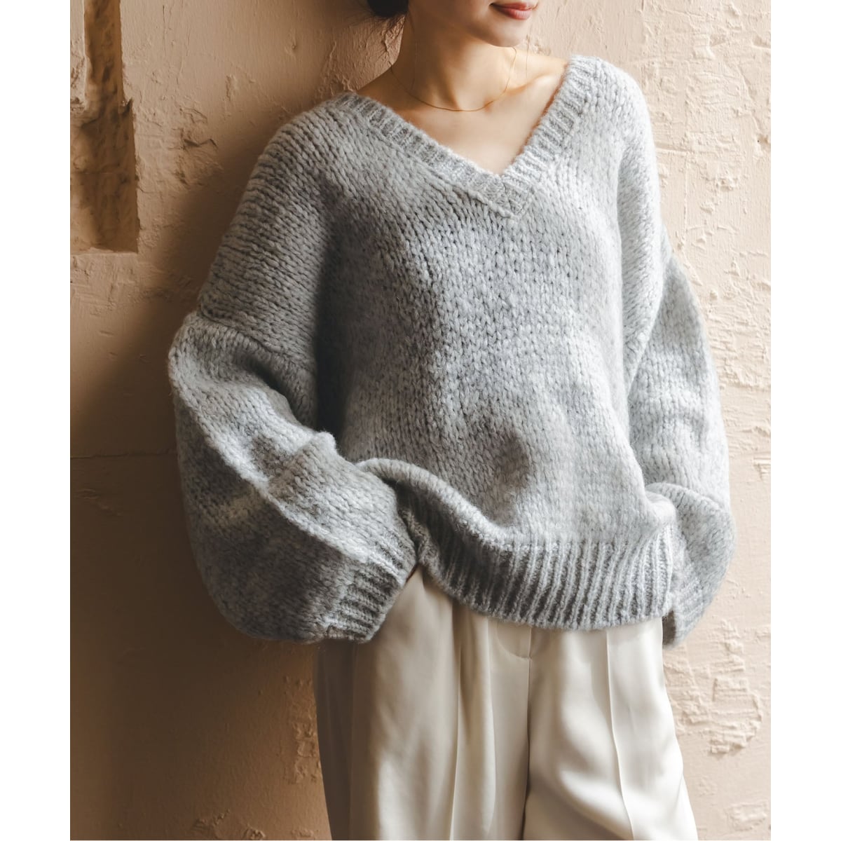 NOBLE×L'AUBE BLANC】FOX/カシミヤオフショルダーニット | ノーブル