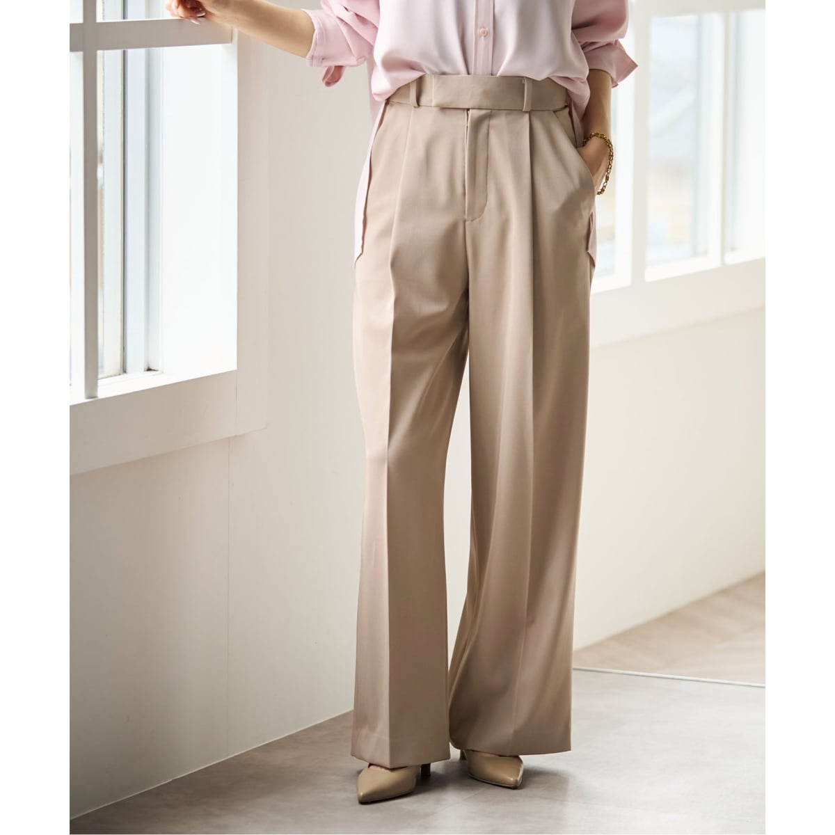 追加・セットアップ対応》フローツイルスラックスパンツ | ノーブル